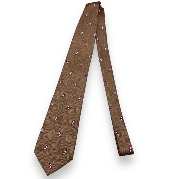 Enrico Coveri Mens Silk Dress Tie Made in Italy Geometric Design 58" 3.25" - Picture 4 of 7